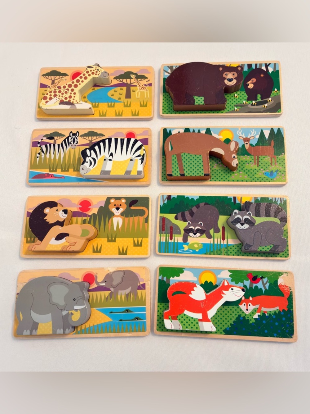 Melissa & Doug Animal Picture Boards Reversible Farm Ocean Jungle Forest - Picture 2 of 12